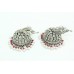 Jhumki Earrings 925 Sterling Silver Peacock Bird Stone Beads Uncut Zircon Stones